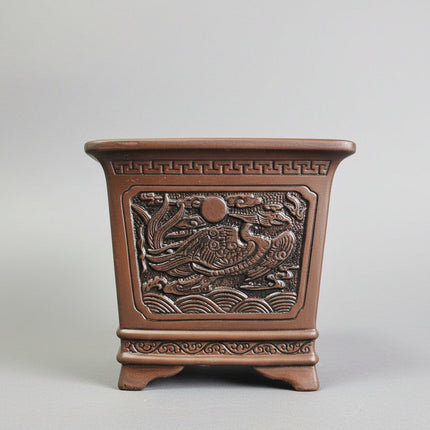 25cm Premium Unglazed Bonsai Pot | Cascade | 25cm x 25cm x 23cm | Brown