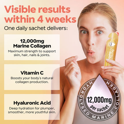 28x Mango 12,000mg Marine Collagen Liquid Sachets