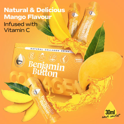 14x Mango 12,000mg Marine Collagen Liquid Sachets