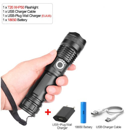 USB Charging Zoom P50 Flashlight