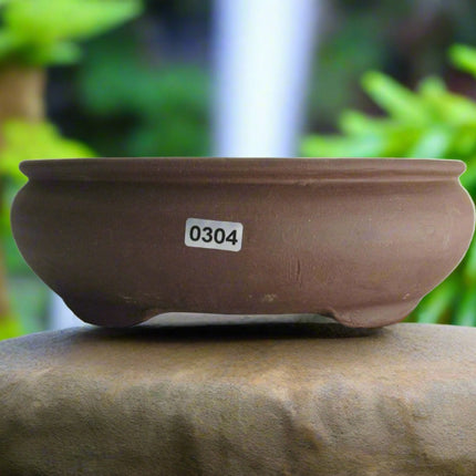 20cm Unglazed Bonsai Pot | Oval | 20cm x 17cm x 7cm | Brown