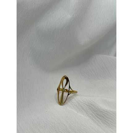 Ankh Ring - Large Oval - Silver/Gold