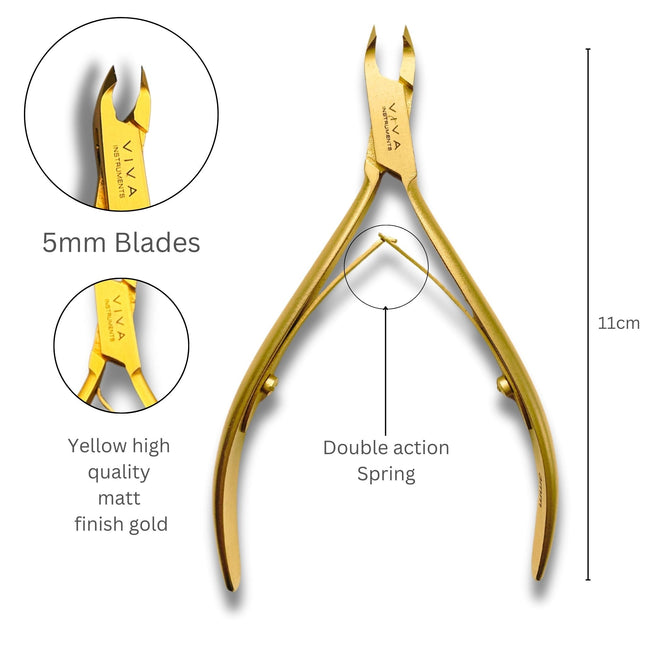 Cuticle Nipper Gold - 5mm Double Spring