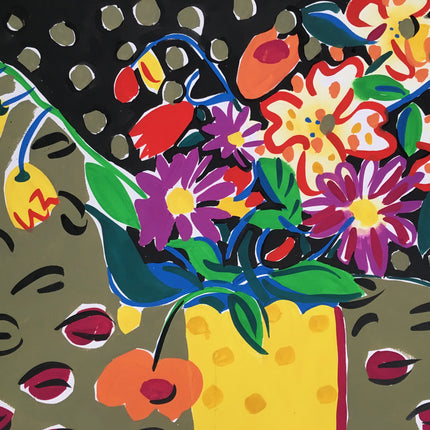 Yellow Spotted Vase Painting