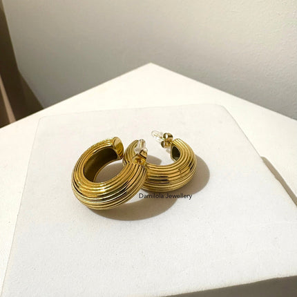Luxe Gold Chunky ‘Jameila’ Hoop Earrings