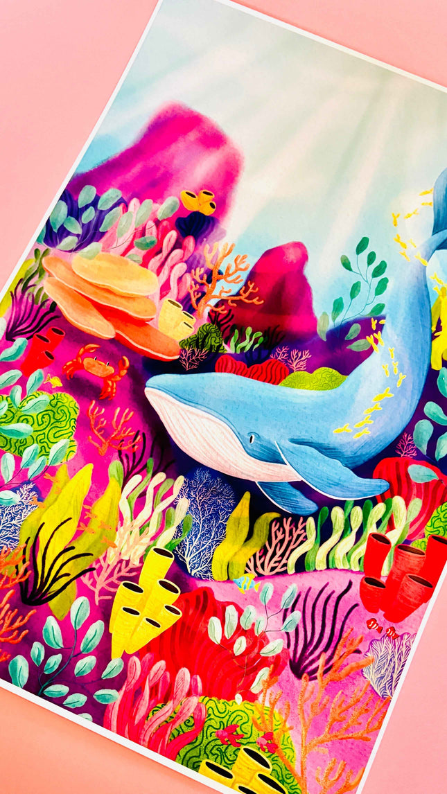 Ocean Art Print- Colourful Home Decor: Multiple Sizes