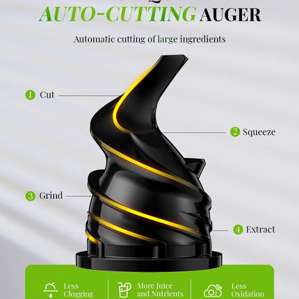 Compact Cold Press Juicer Powerful Slow Masticating Machine 600ml Cup Kidisle