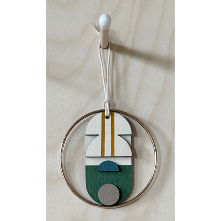 Small Geometric Wall Hanging - Mini Mid-Century Wall Art - Little Wooden Decoration - Contemporary Wall Decor
