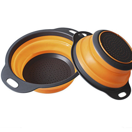 Foldable Silicone Colander Fruit Vegetable Washing Drain Basket Strainer Kitchen Collapsible Silicone Colander Baskets
