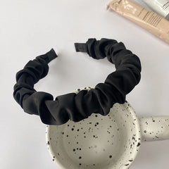 Black Large Intestine High-grade Satin Pleated Headband