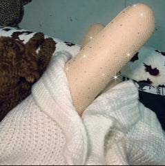 Mesh Women's Fishsocks Mesh With Diamond