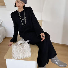 Casual Knitted Sweater Suit Women's Skirt Two-piece Set