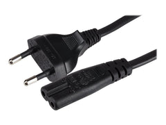 Maplin Power Lead IEC C7 Fig 8 2 Pin Plug to Euro 2 Pin Plug - 2m (Not Fused)