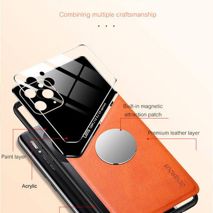 Acrylic + PU Leather Black Case - For iPhone 12 / 12 Pro Case