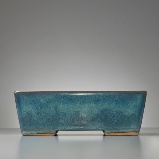 32cm Glazed Bonsai Pot | Rectangle | 32cm x 23cm x 9cm | Blue