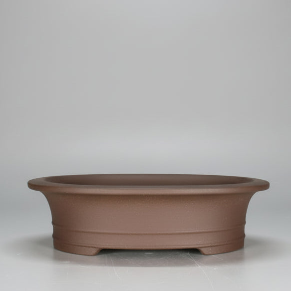 21cm Unglazed Bonsai Pot | Oval | 21cm x 18cm x 6cm | Brown