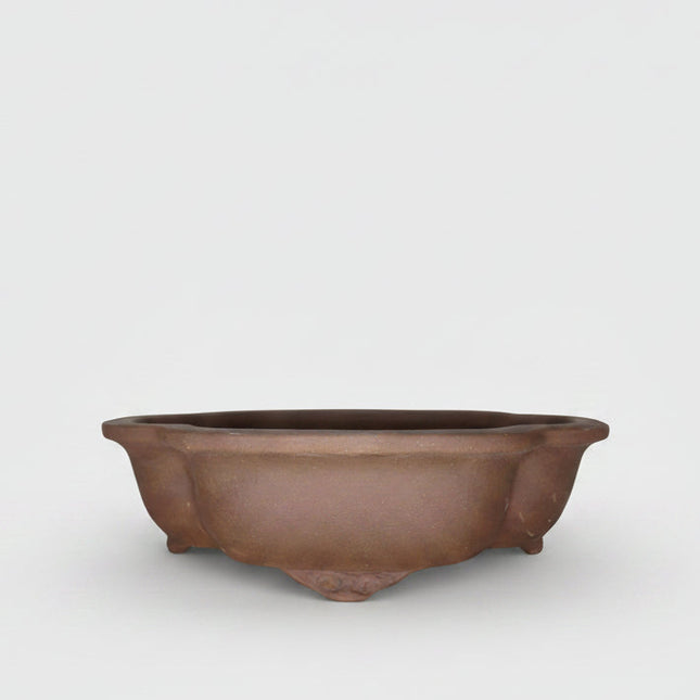 31cm Unglazed Bonsai Pot Oval | 31cm x 25cm x 9cm | Floral | Brown