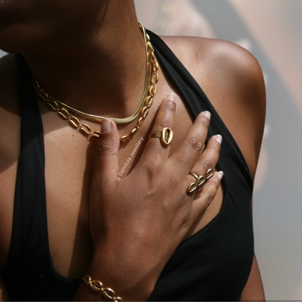 Cowrie Shell Necklace - Gold Steel