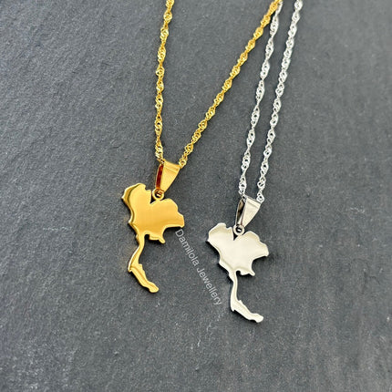 Thailand Map Necklace - Gold/Silver