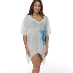 Plus Size Bikini Cover-up Loose Beach Sun Protection Blouse