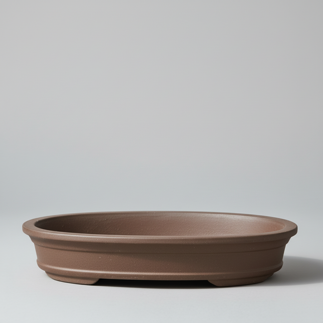 33cm Unglazed Bonsai Pot | Oval | 33cm x 23cm x 5cm | Brown