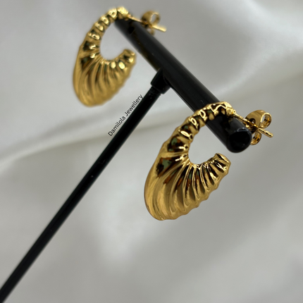 Gold ‘Ruby’ Ripple Hoops