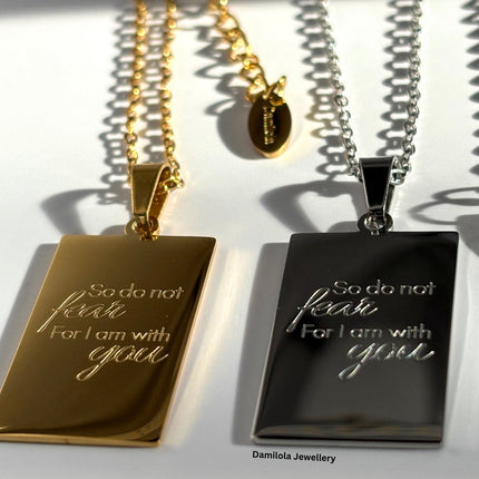 ‘So Do Not Fear’ Necklace - Gold/Silver - Double Sided
