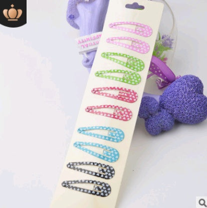 Children's water drop BB clip 5 cm solid color thick BB clip star love printing BB clip Liu seaside clip