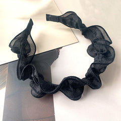 Black Large Intestine High-grade Satin Pleated Headband