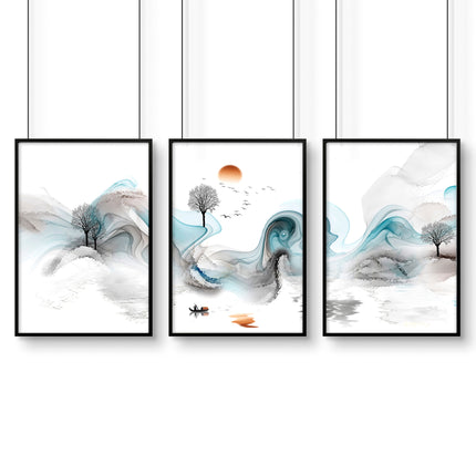 Zen Wall Art – Set of 3 Framed Prints | Japanese