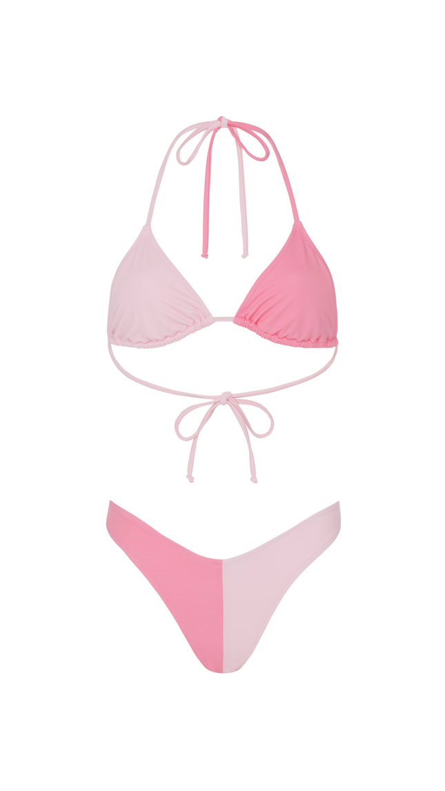 Pink Colour Duo Bikini Top