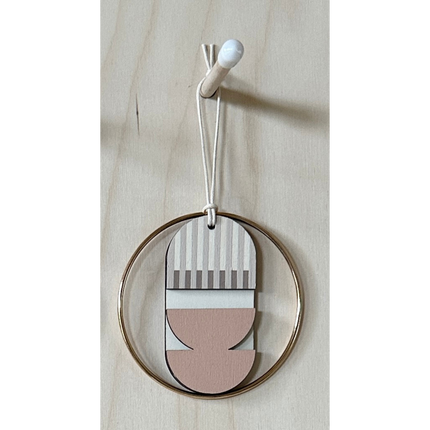 Geometric - Mini Mid-Century Wall Art - Pink & Natural Decoration - Contemporary Wall Decor