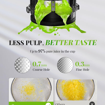 Compact Cold Press Juicer Powerful Slow Masticating Machine 600ml Cup Kidisle