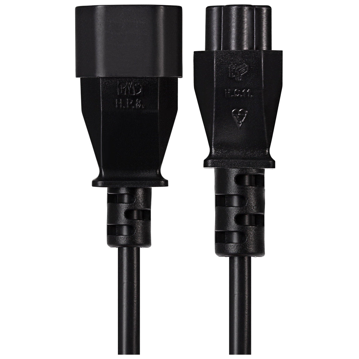 Maplin Power Lead IEC C5 Clover Leaf Plug Female to IEC C14 Male - Black, 1m