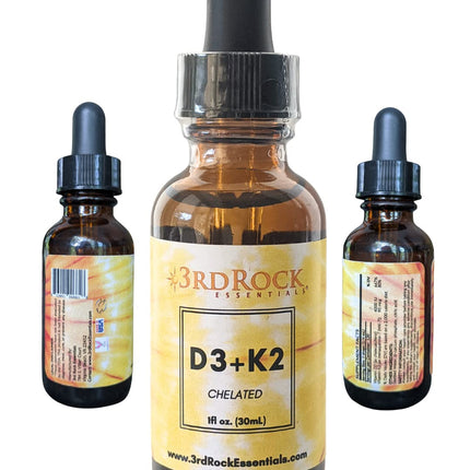 3rd Rock Essentials D3 K2 Liquid Drops – Chelated Vitamin D3 K2, Vegan, Gluten Free | 1 Fl Oz