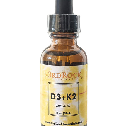 3rd Rock Essentials D3 K2 Liquid Drops – Chelated Vitamin D3 K2, Vegan, Gluten Free | 1 Fl Oz