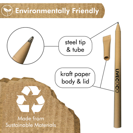 Paper Ballpoint Pens - 24 Pack