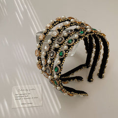 Baroque Full Diamond Pearl Thin Edges High-grade Temperament Headband