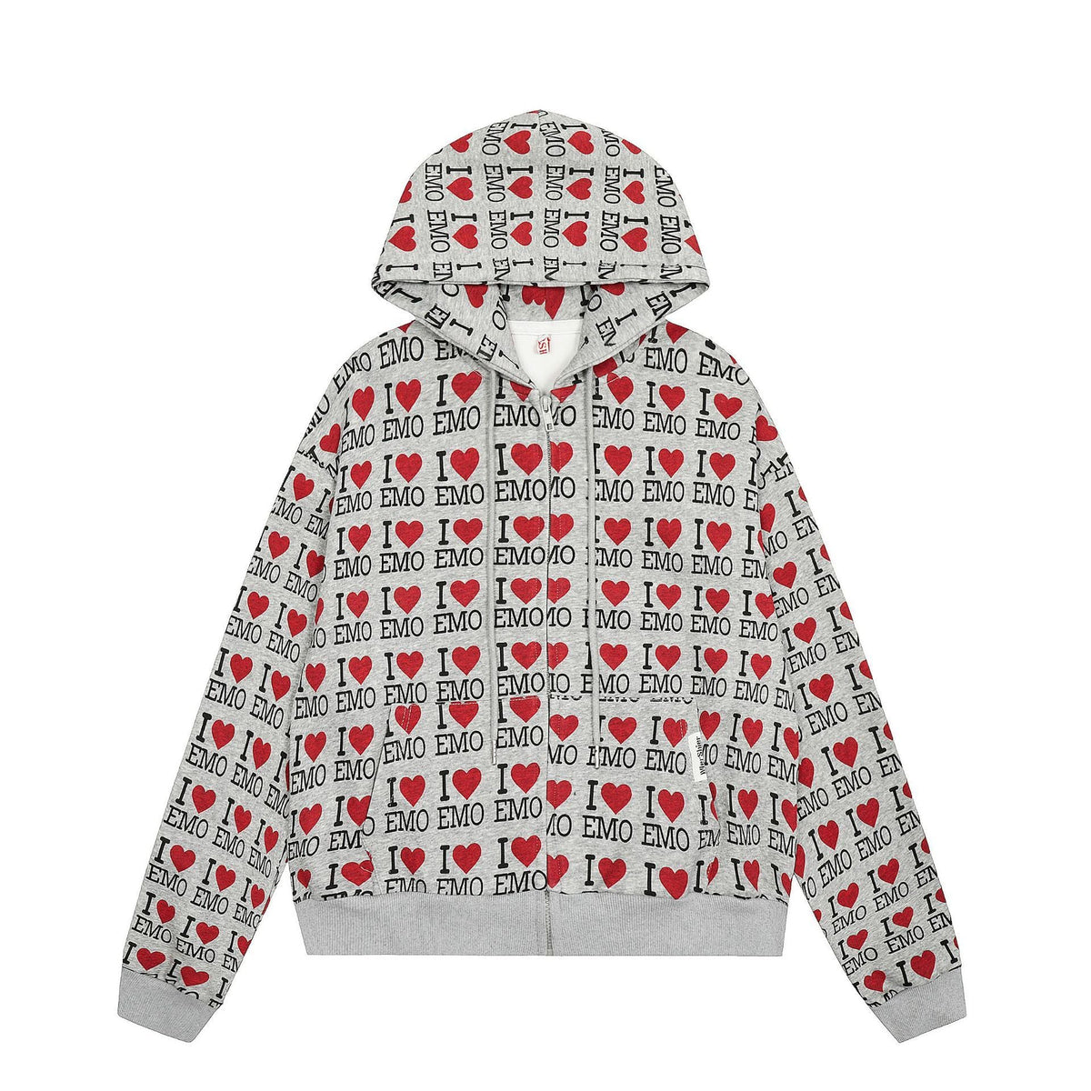 Autumn Retro Pattern Hooded Sweater Cardigan