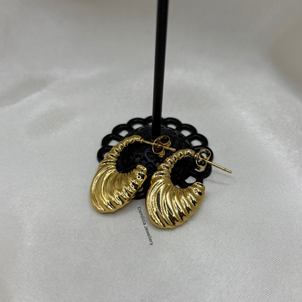 Gold ‘Ruby’ Ripple Hoops