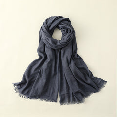 Artistic Sunscreen Solid Color Cotton And Linen Scarf