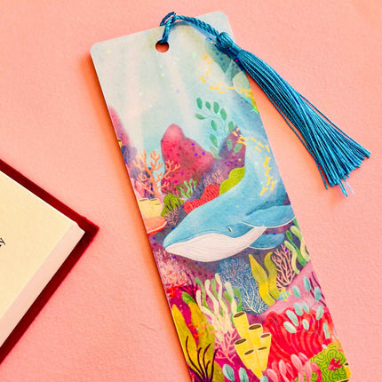 Ocean Whale Handmade Holographic Bookmark