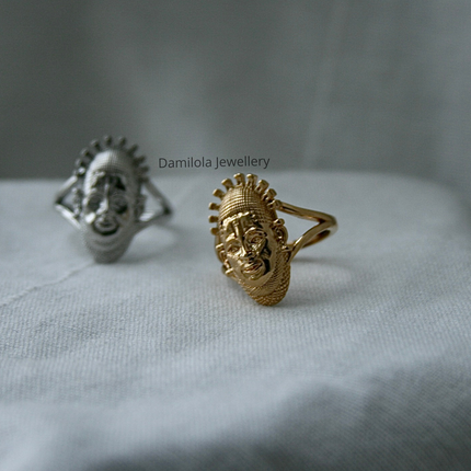 The Benin Mask Ring - Silver/Gold