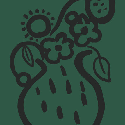 Vase print -  Bottle green + Graphite