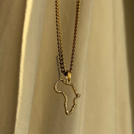 Africa ‘Atanda’ Gold Diamanté Outline Necklace - Limited Edition