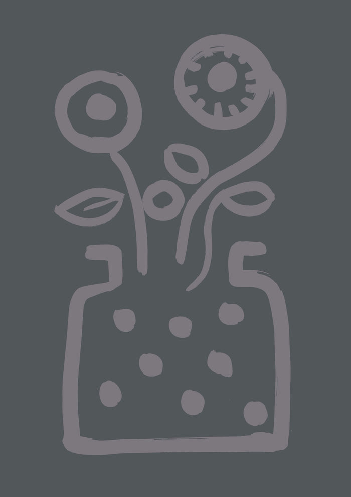Vase no 2 print - Grey + Pewter