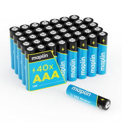 Maplin 80x AAA LR03 7 Year Shelf Life 1.5V High Performance Alkaline Batteries with Universal Battery Tester