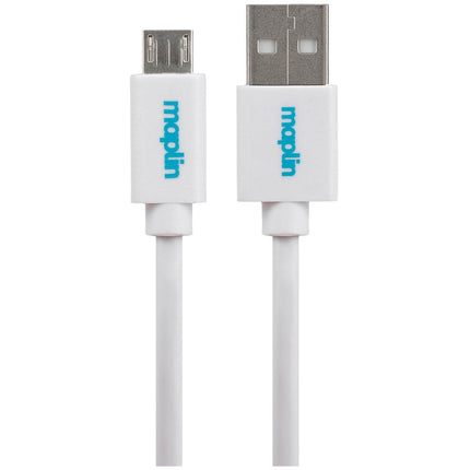 Maplin USB-A to Micro USB-B Cable - White