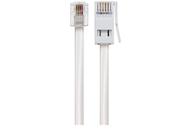 Maplin RJ11 to BT Plug BT- 431A Telephone Modem Cable - White, 3m