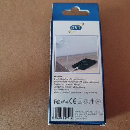 GK Telecom White USB-C to USB Cable - 1m